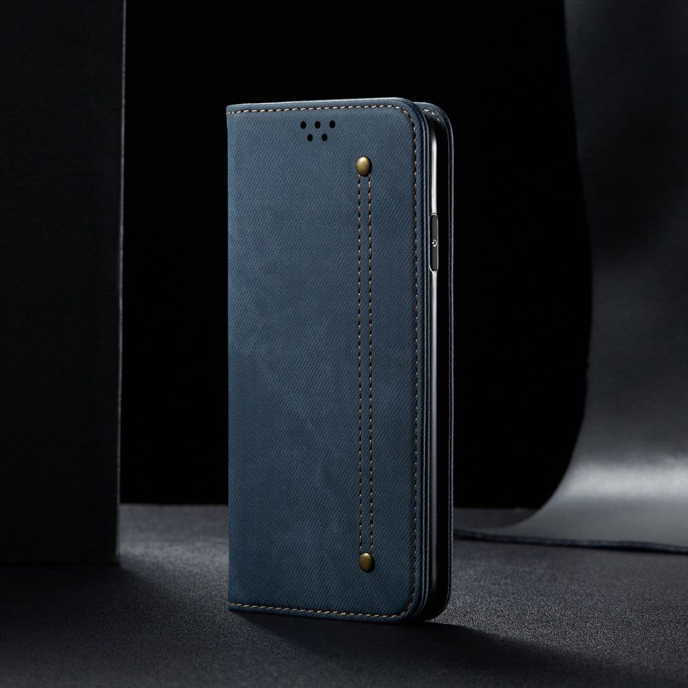 Xiaomi Redmi Note 9T Hoesje Portemonnee Stof Textuur Book Case Blauw afbeelding 5