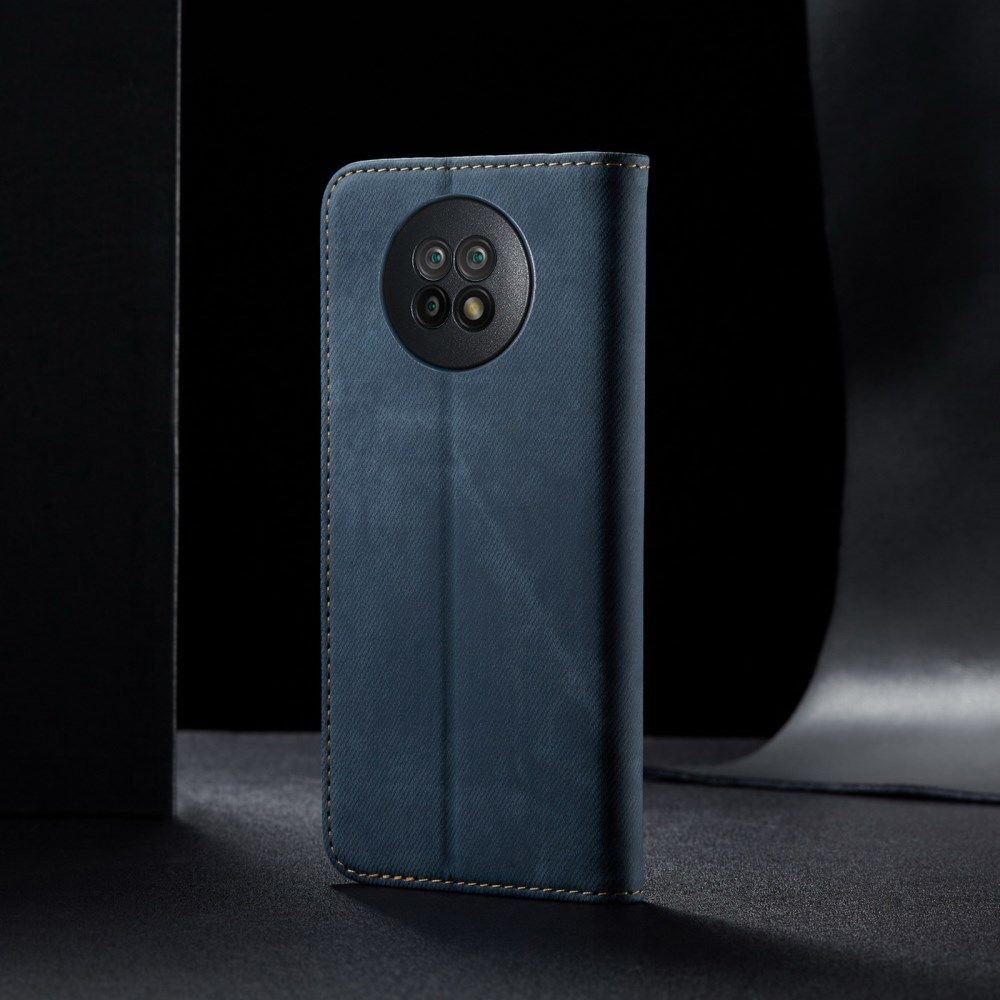 Xiaomi Redmi Note 9T Hoesje Portemonnee Stof Textuur Book Case Blauw afbeelding 6