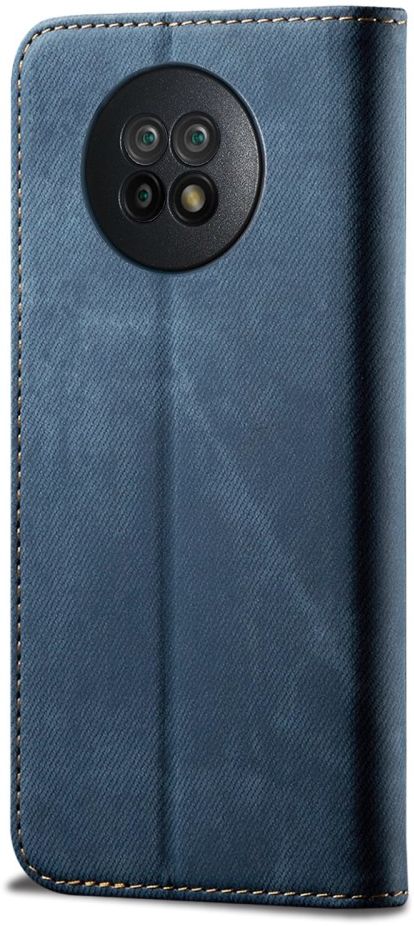 Xiaomi Redmi Note 9T Hoesje Portemonnee Stof Textuur Book Case Blauw afbeelding 3