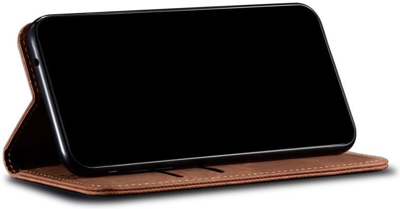 Xiaomi Redmi 9T Hoesje Portemonnee Stof Textuur Book Case Bruin afbeelding 9