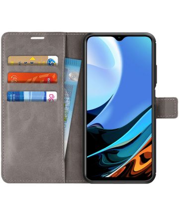 Xiaomi Redmi 9T Hoesje Portemonnee Book Case Grijs Hoesjes