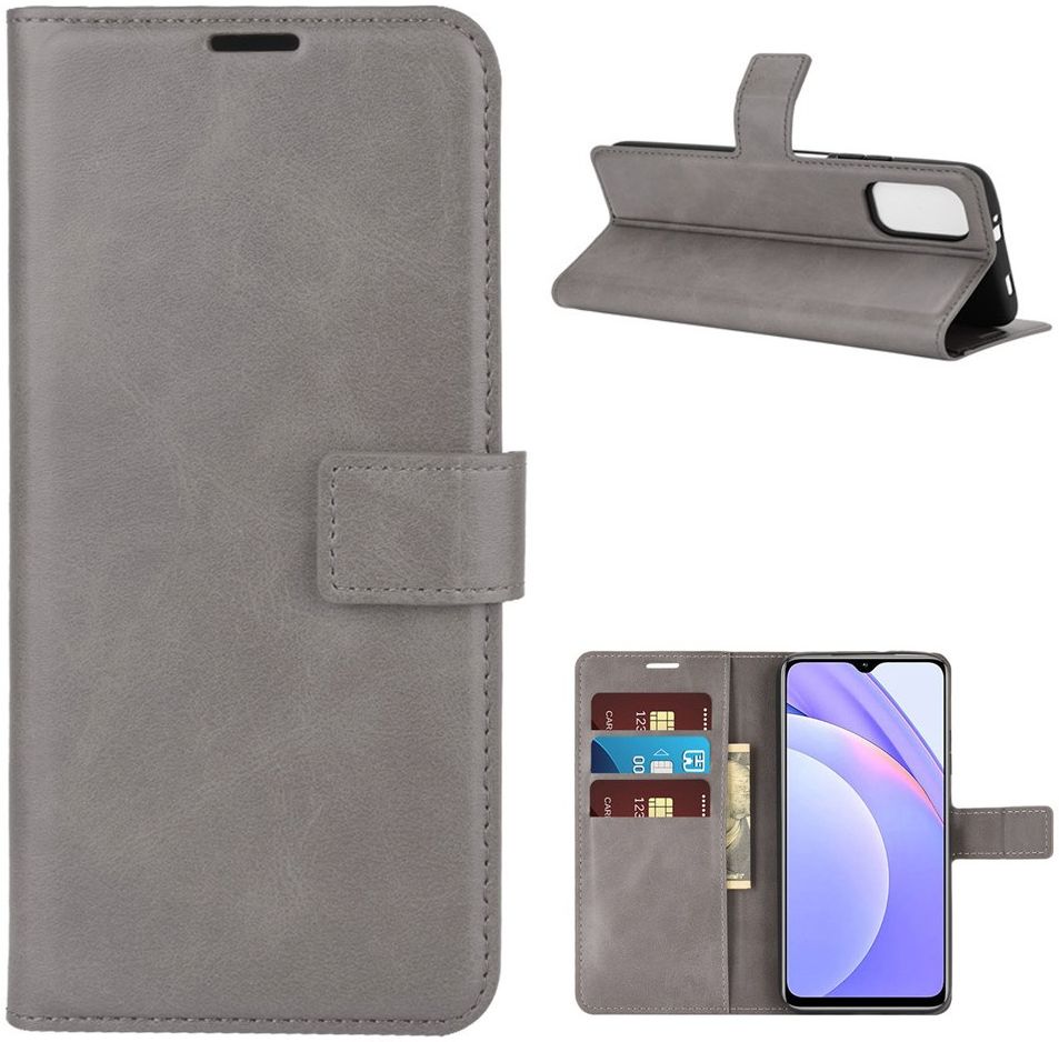Xiaomi Redmi 9T Hoesje Portemonnee Book Case Grijs afbeelding 4