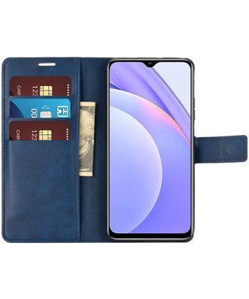 Xiaomi Redmi 9T Hoesje Portemonnee Book Case Blauw Hoesjes