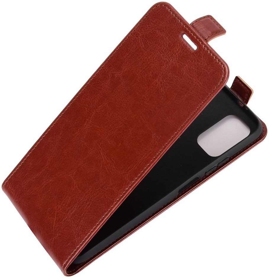 Xiaomi Redmi 9T Hoesje Verticale Flip Wallet Case Bruin afbeelding 2