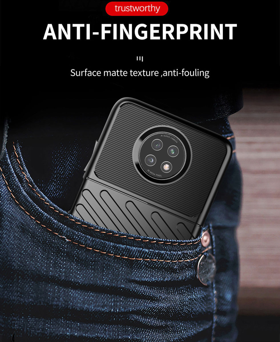 Xiaomi Redmi Note 9T Thunder Series Hoesje Back Cover TPU Zwart afbeelding 13