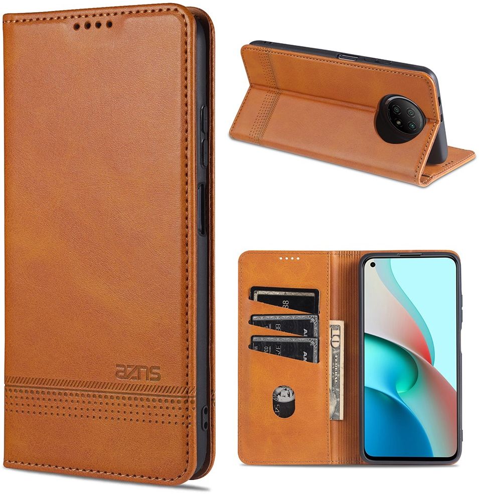 AZNS Xiaomi Redmi Note 9T Hoesje Book Case Kunst Leer Lichtruin afbeelding 3