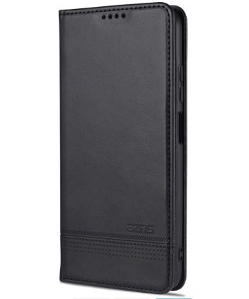 AZNS Xiaomi Redmi Note 9T Hoesje Book Case Kunst Leer Zwart Hoesjes