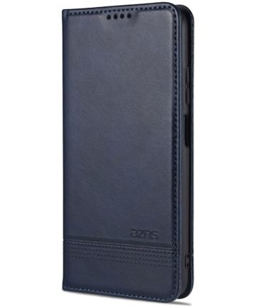 AZNS Xiaomi Redmi Note 9T Hoesje Book Case Kunst Leer Blauw Hoesjes