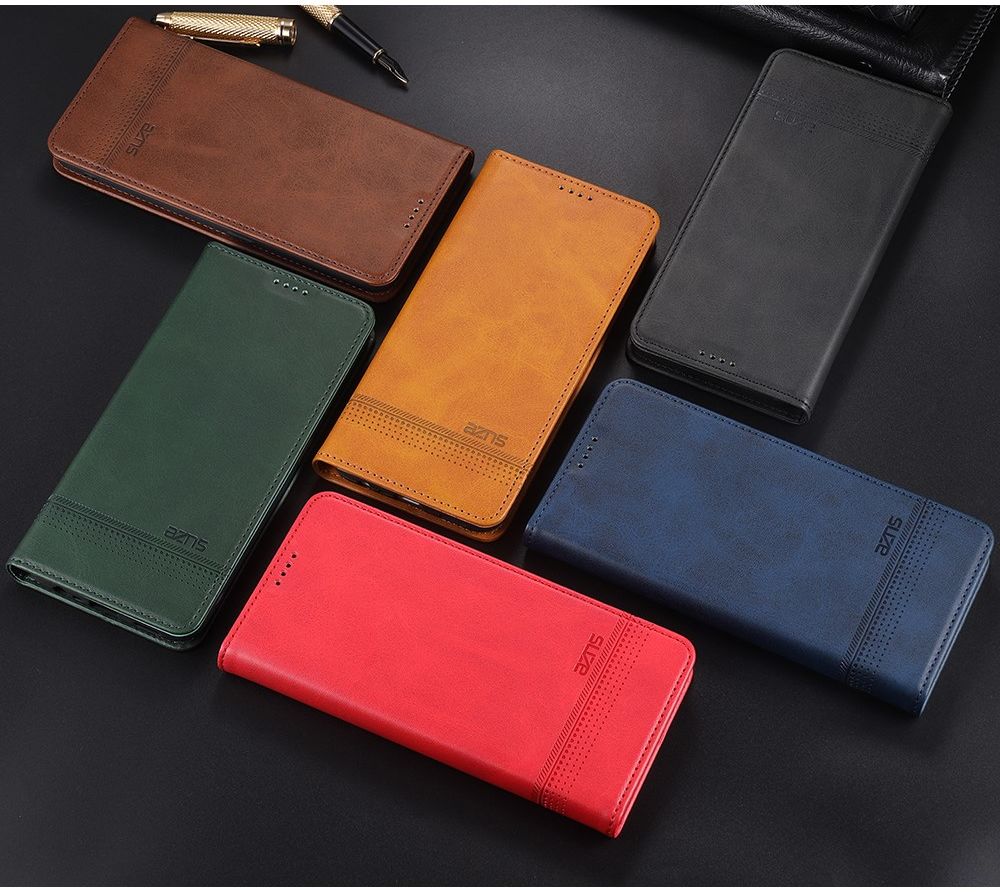 AZNS Xiaomi Redmi Note 9T Hoesje Book Case Kunst Leer Bruin afbeelding 7
