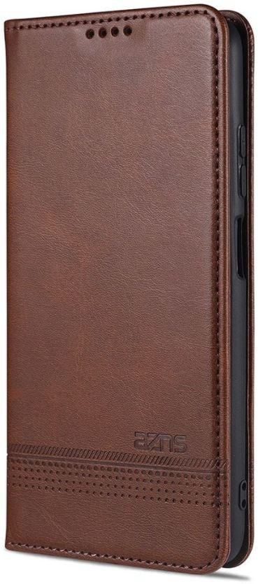 AZNS Xiaomi Redmi Note 9T Hoesje Book Case Kunst Leer Bruin afbeelding 1
