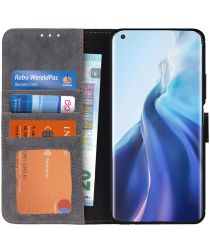 KHAZNEH Xiaomi Mi 11 Hoesje Retro Wallet Book Case met Stand Zwart