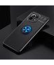 Xiaomi Mi 11 Hoesje Metalen Magnetische Ring Kickstand Blauw Zwart