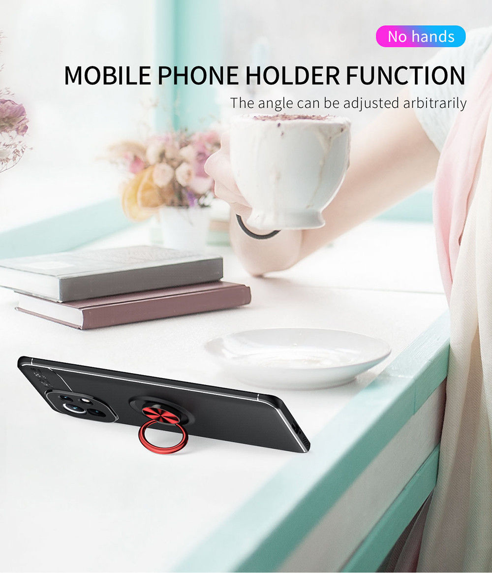 Xiaomi Mi 11 Hoesje Metalen Magnetische Ring Kickstand Blauw Zwart afbeelding 5