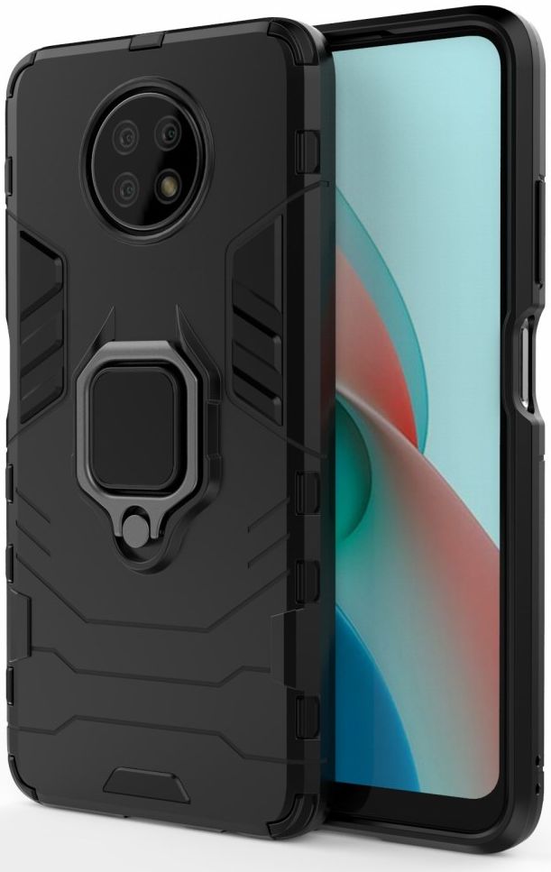 Xiaomi Redmi Note 9T Hoesje met Kickstand Ring Houder Zwart afbeelding 1