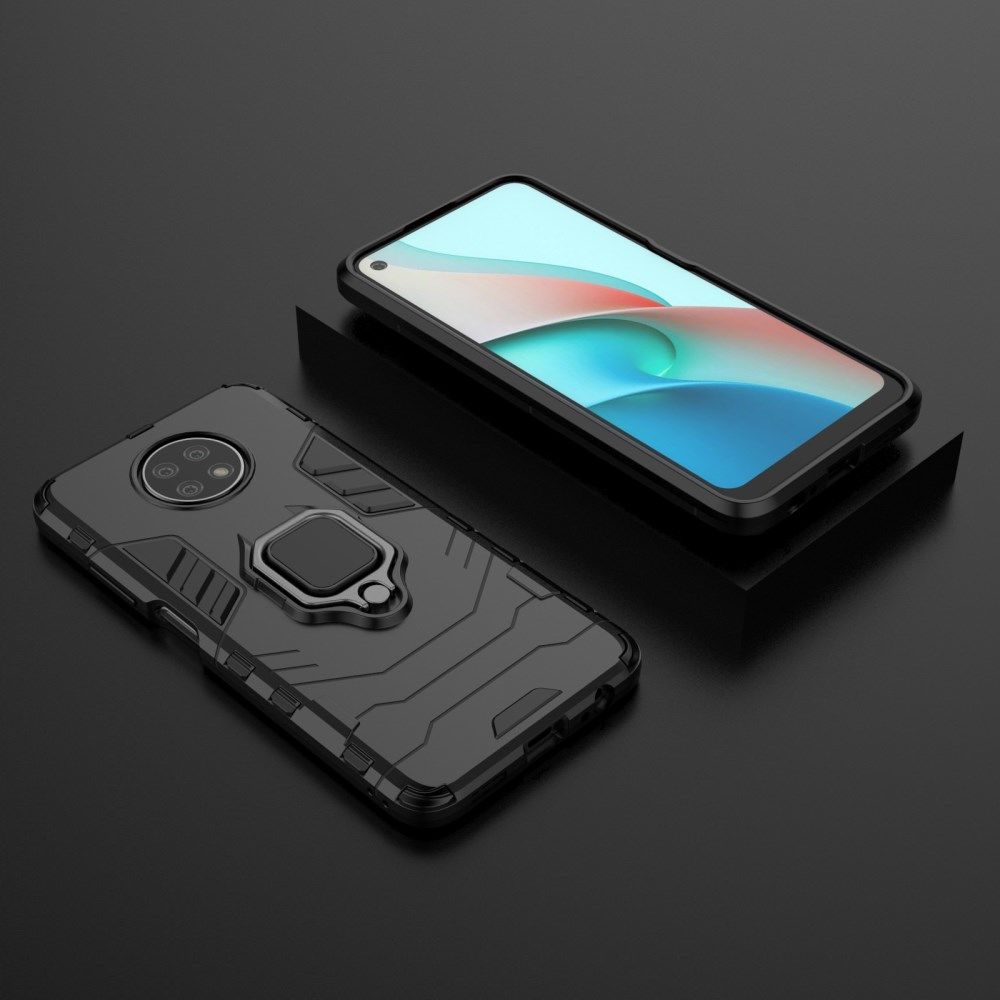 Xiaomi Redmi Note 9T Hoesje met Kickstand Ring Houder Zwart afbeelding 11