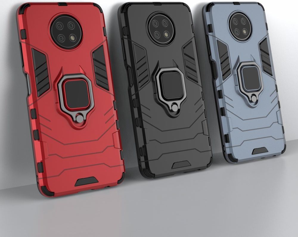 Xiaomi Redmi Note 9T Hoesje met Kickstand Ring Houder Zwart afbeelding 4