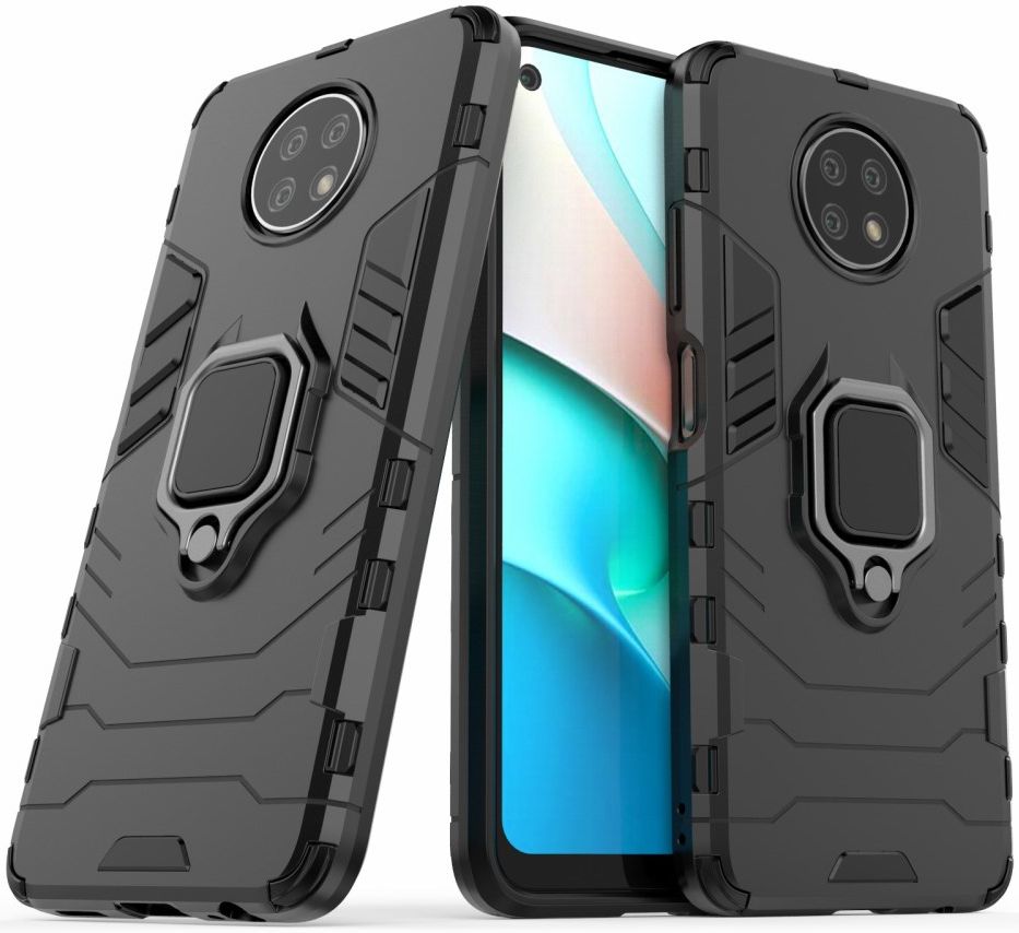 Xiaomi Redmi Note 9T Hoesje met Kickstand Ring Houder Zwart afbeelding 6