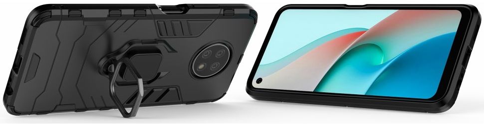 Xiaomi Redmi Note 9T Hoesje met Kickstand Ring Houder Zwart afbeelding 3