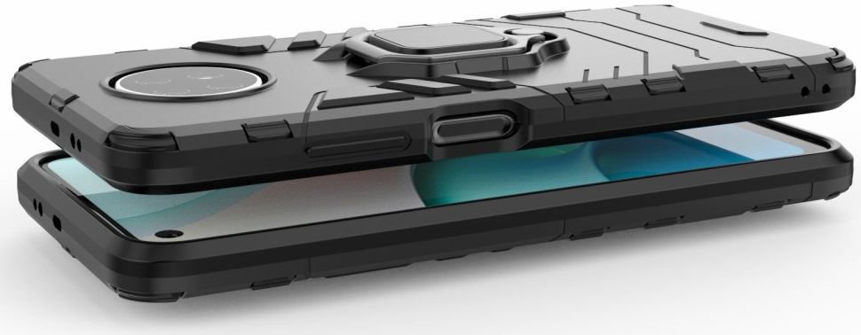 Xiaomi Redmi Note 9T Hoesje met Kickstand Ring Houder Zwart afbeelding 8