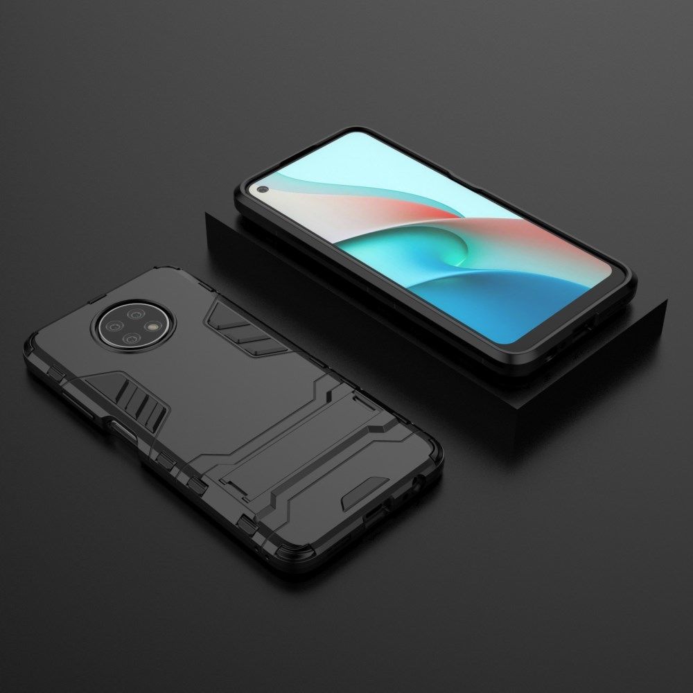 Xiaomi Redmi Note 9T Hoesje Hybride Back Cover met Kickstand Zwart afbeelding 5