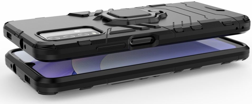 Xiaomi Redmi 9T Hoesje met Kickstand Ring Houder Zwart afbeelding 8