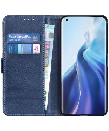 Xiaomi Mi 11 Hoesje met Pasjes Book Case Portemonnee Blauw Hoesjes
