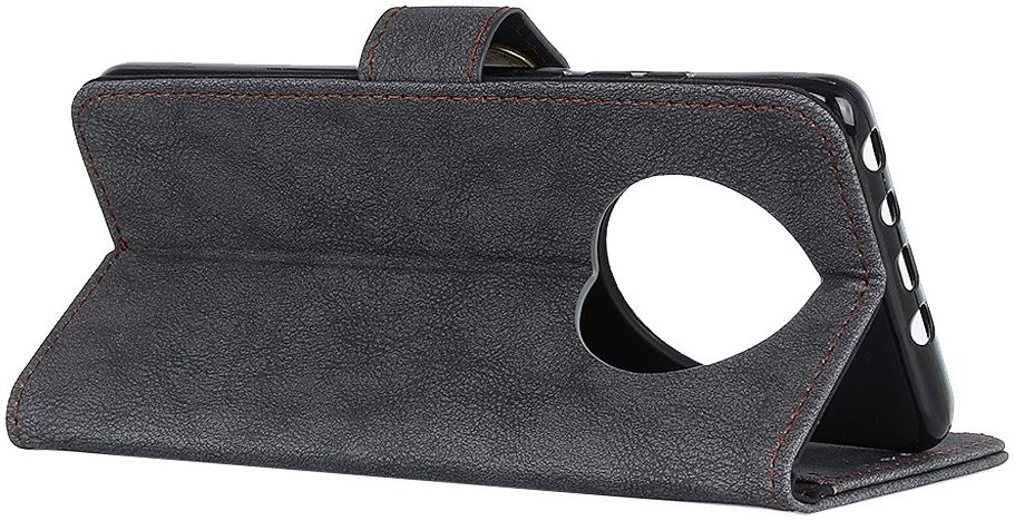 Xiaomi Redmi Note 9T Hoesje Retro Wallet Book Case Zwart afbeelding 7