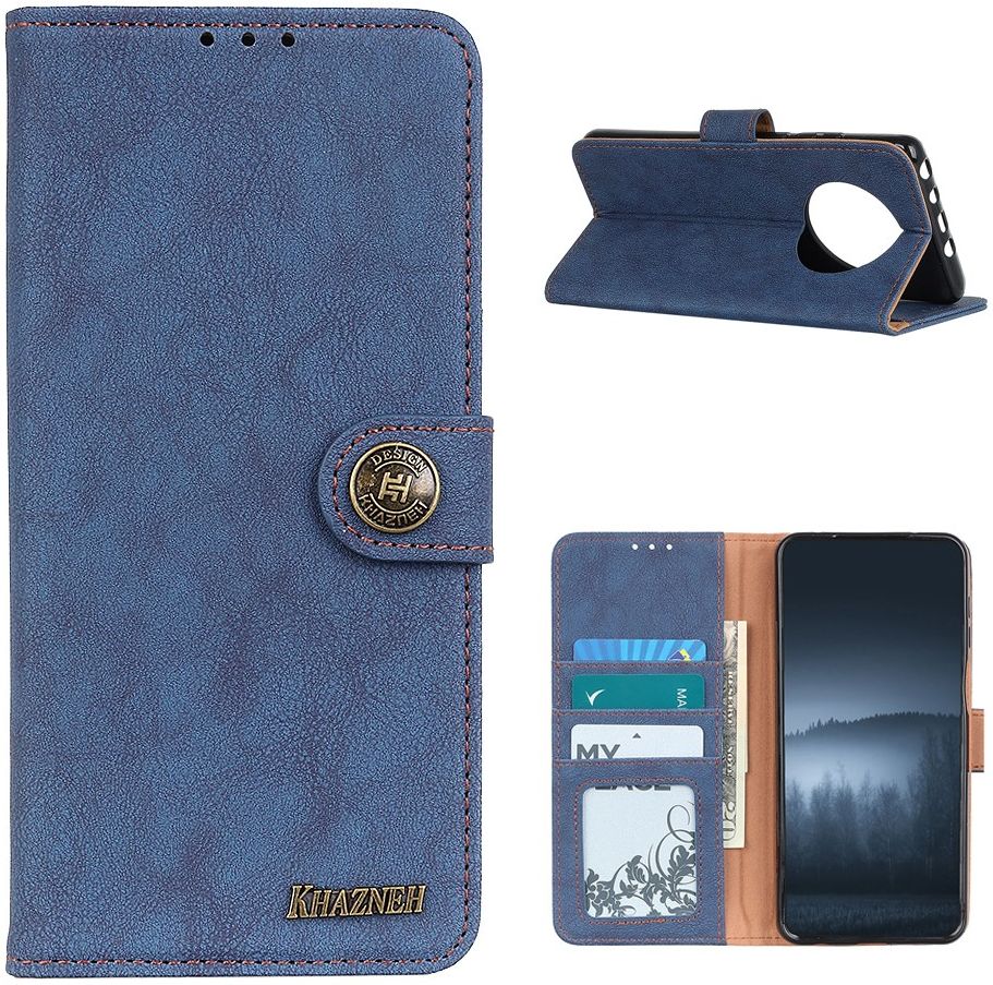 Xiaomi Redmi Note 9T Hoesje Retro Wallet Book Case Blauw afbeelding 5
