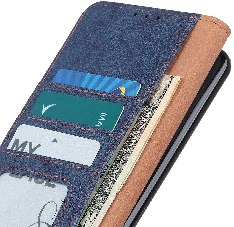 Xiaomi Redmi Note 9T Hoesje Retro Wallet Book Case Blauw afbeelding 4