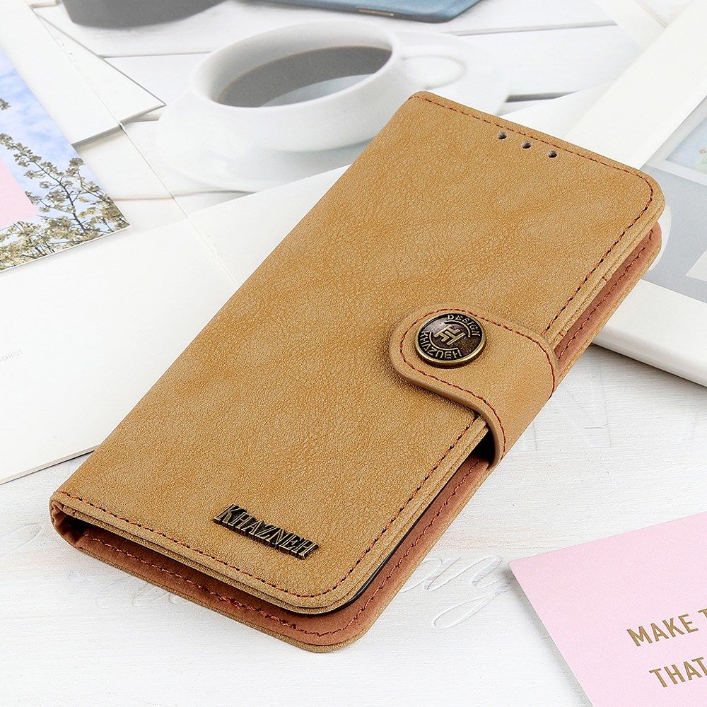 Xiaomi Redmi Note 9T Hoesje Retro Wallet Book Case Khaki afbeelding 3