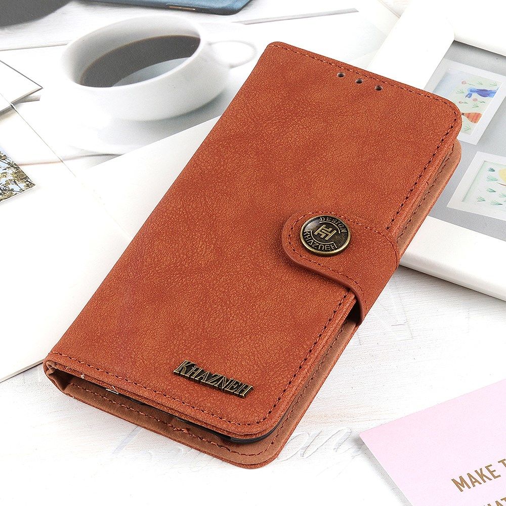 Xiaomi Redmi Note 9T Hoesje Retro Wallet Book Case Bruin afbeelding 3