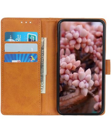 Xiaomi Redmi Note 9T Hoesje Portemonnee Kunstleer Book Case Bruin Hoesjes