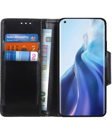 Xiaomi Mi 11 Hoesje Wallet Book Case Kunstleer Zwart Hoesjes
