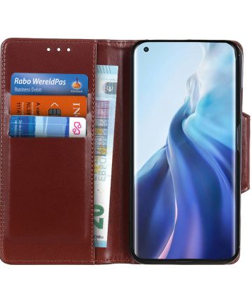 Xiaomi Mi 11 Hoesje Wallet Book Case Kunstleer Bruin Hoesjes
