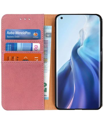KHAZNEH Xiaomi Mi 11 Hoesje Portemonnee Book Case Roze Hoesjes