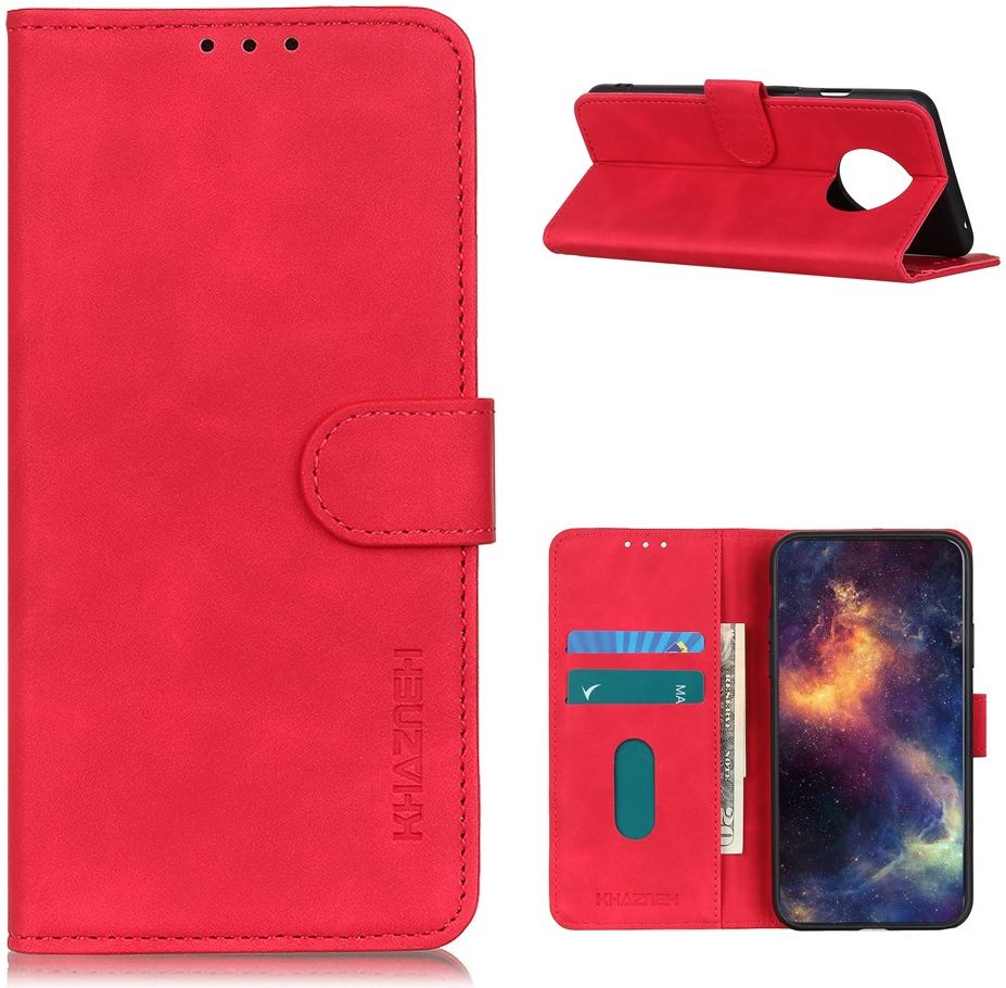 Xiaomi Redmi Note 9T Hoesje Vintage Wallet Book Case Rood afbeelding 4