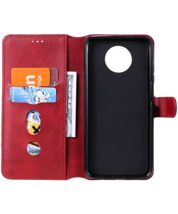 Xiaomi Redmi Note 9T Hoesje Portemonnee Retro Book Case Rood Hoesjes