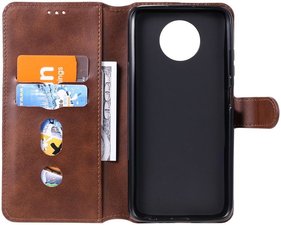 Xiaomi Redmi Note 9T Hoesje Portemonnee Retro Book Case Bruin afbeelding 1