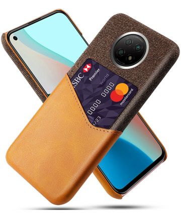 Xiaomi Redmi Note 9T Hoesje met Kaartsleuf Back Cover Oranje Hoesjes