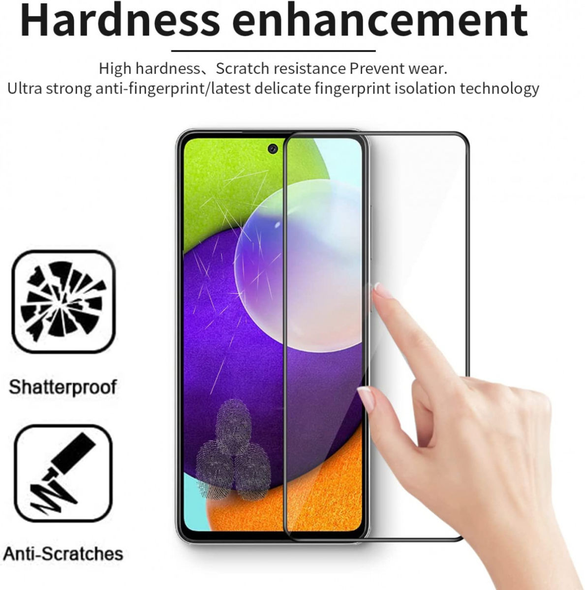Samsung Galaxy A52 / A52S Screen Protector Arc Edge Tempered Glass afbeelding 2