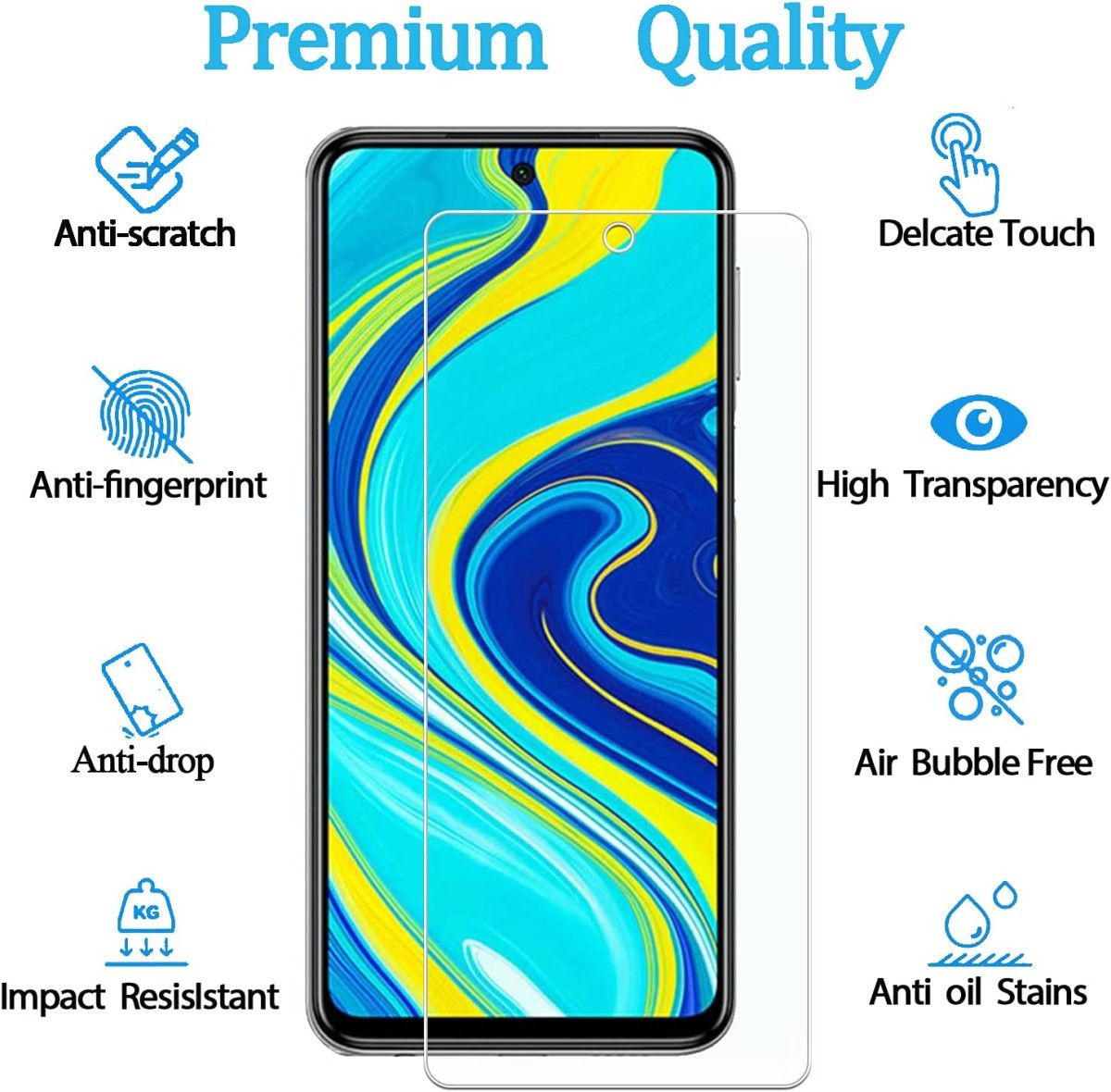 Xiaomi Redmi 9T/Note 9 Screen Protector 0.3mm Arc Edge Tempered Glass afbeelding 2