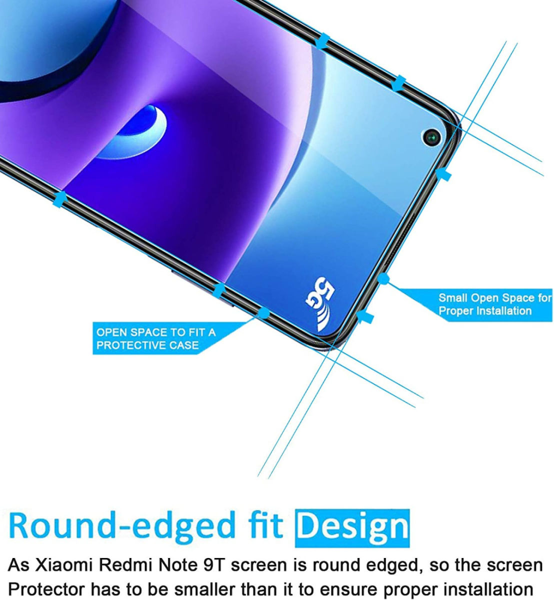 Xiaomi Redmi Note 9T Screen Protector Ultra Clear Display Folie afbeelding 3