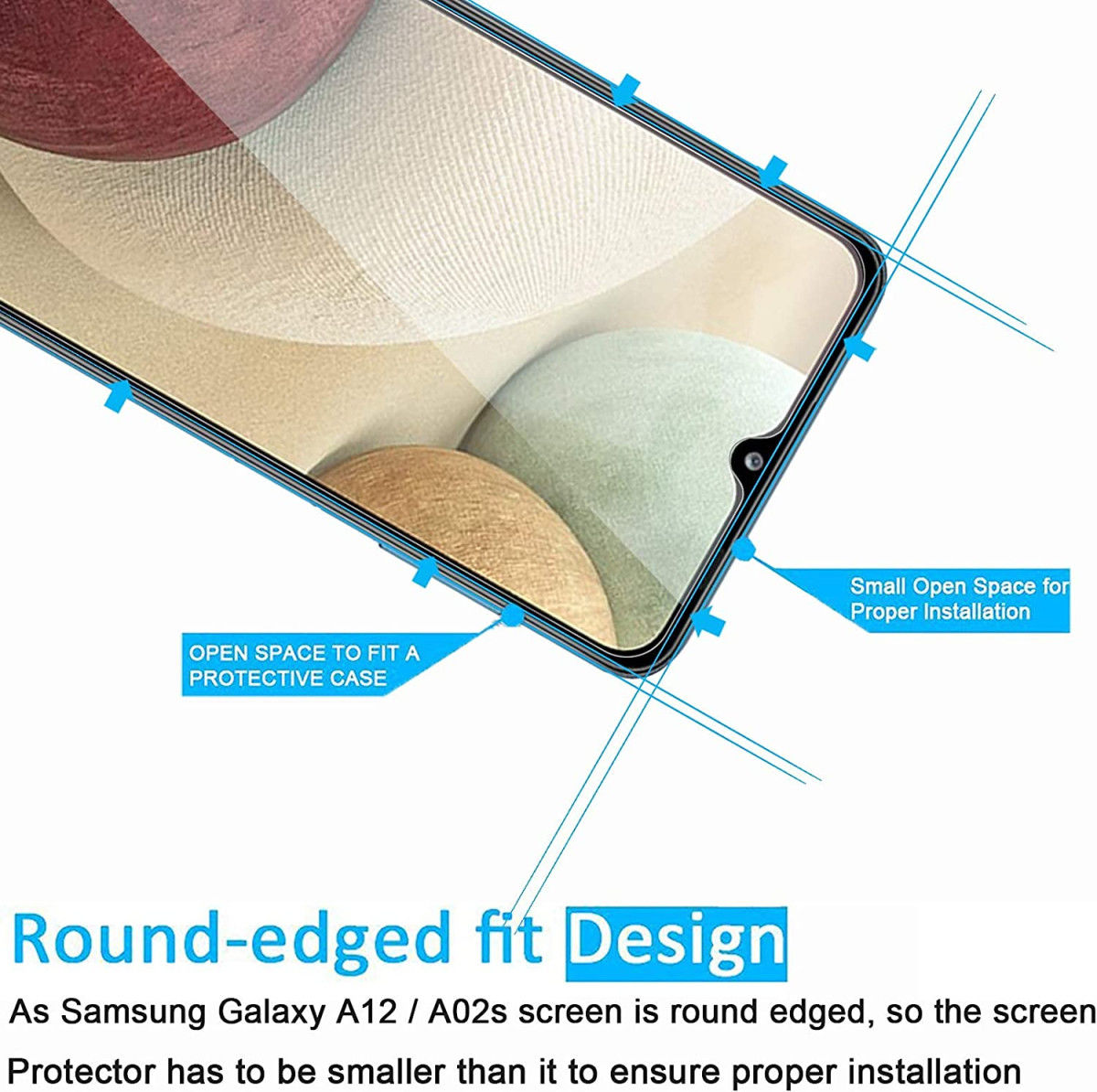 Samsung Galaxy A02s Screen Protector 0.3mm Arc Edge Tempered Glass afbeelding 3