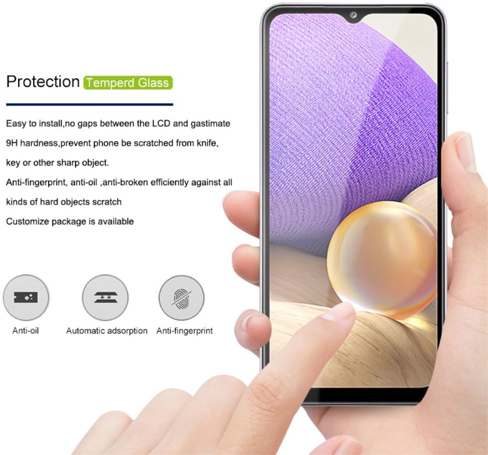 Amorus Samsung Galaxy A32 5G Screen Protector Tempered Glass afbeelding 3