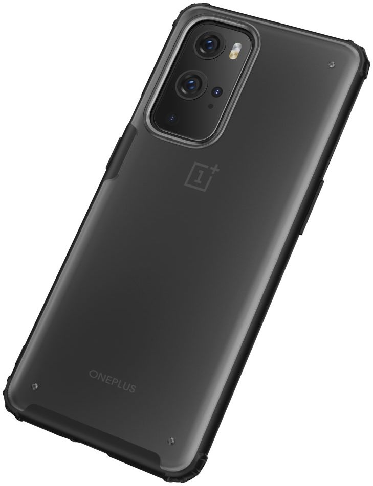 OnePlus 9 Pro Hoesje TPU Hybride Back Cover Mat Transparant/Zwart afbeelding 5