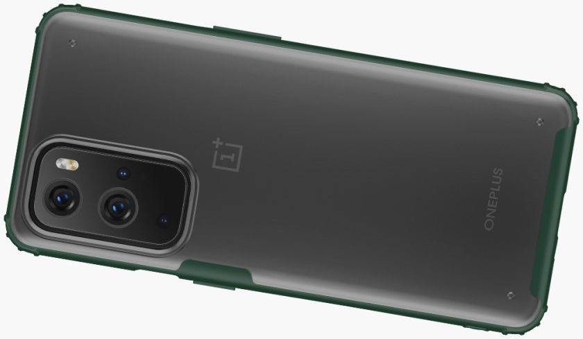 OnePlus 9 Pro Hoesje TPU Hybride Back Cover Mat Transparant/Groen afbeelding 2