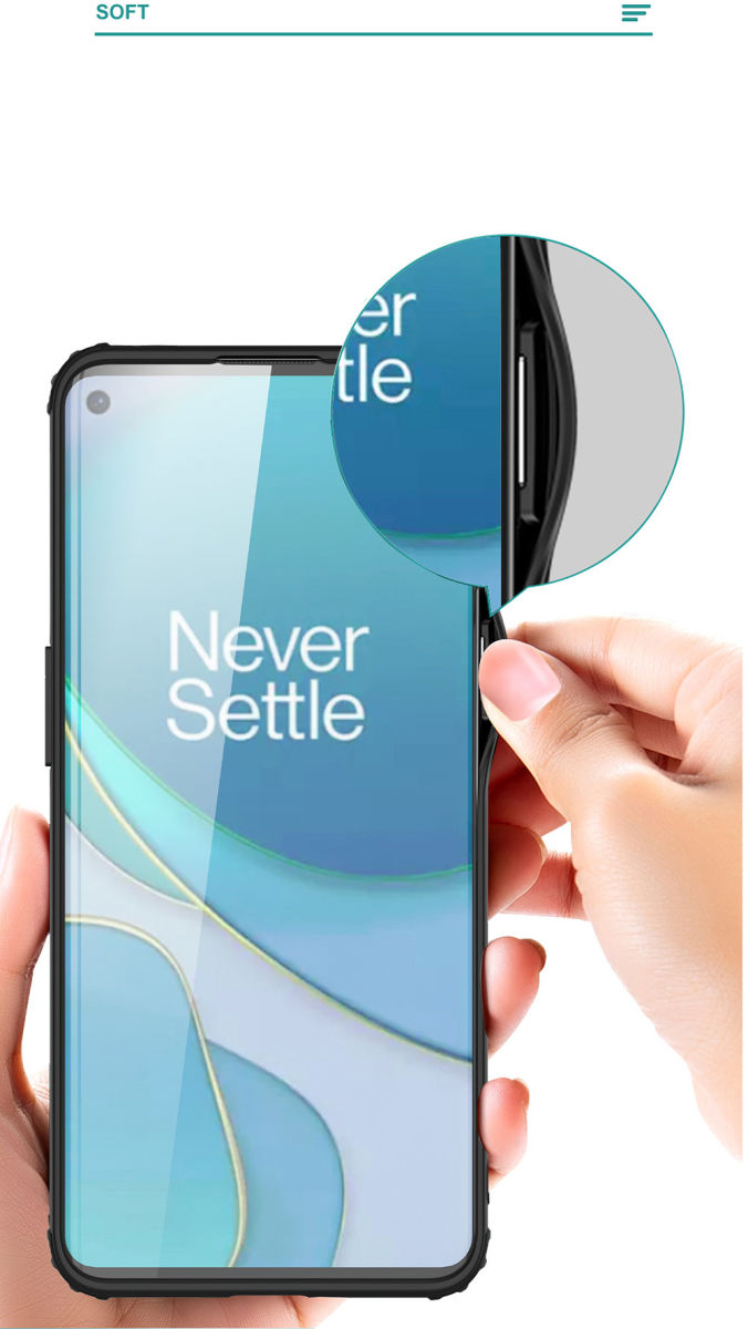 OnePlus 9 Pro Hoesje TPU Hybride Back Cover Mat Transparant/Groen afbeelding 5