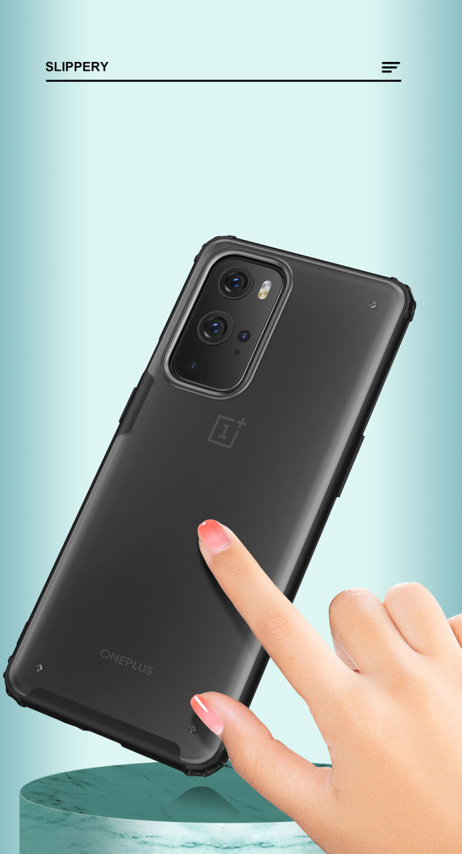 OnePlus 9 Pro Hoesje TPU Hybride Back Cover Mat Transparant/Groen afbeelding 6