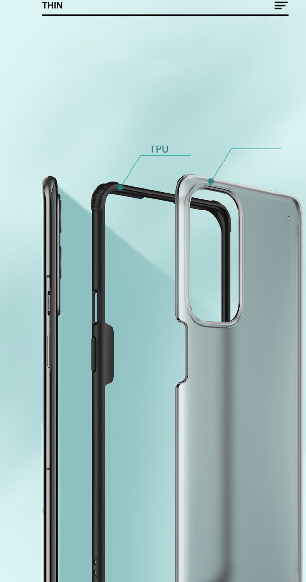 OnePlus 9 Pro Hoesje TPU Hybride Back Cover Mat Transparant/Groen afbeelding 7