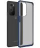 OnePlus 9 Pro Hoesje TPU Hybride Back Cover Mat Transparant/Blauw